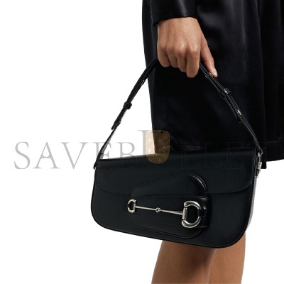 GUCCI HORSEBIT 1955 TEXTURED LEATHER SHOULDER BAG 764155 (26.5*17*8cm)